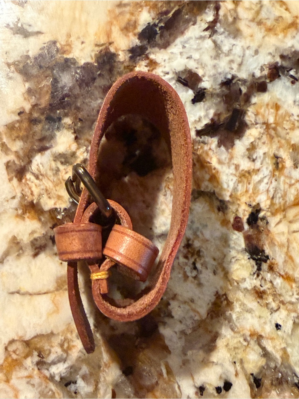 Louis Vuitton Tan Leather Wrap Bracelet with Brass Buckle - Picture 6 of 7